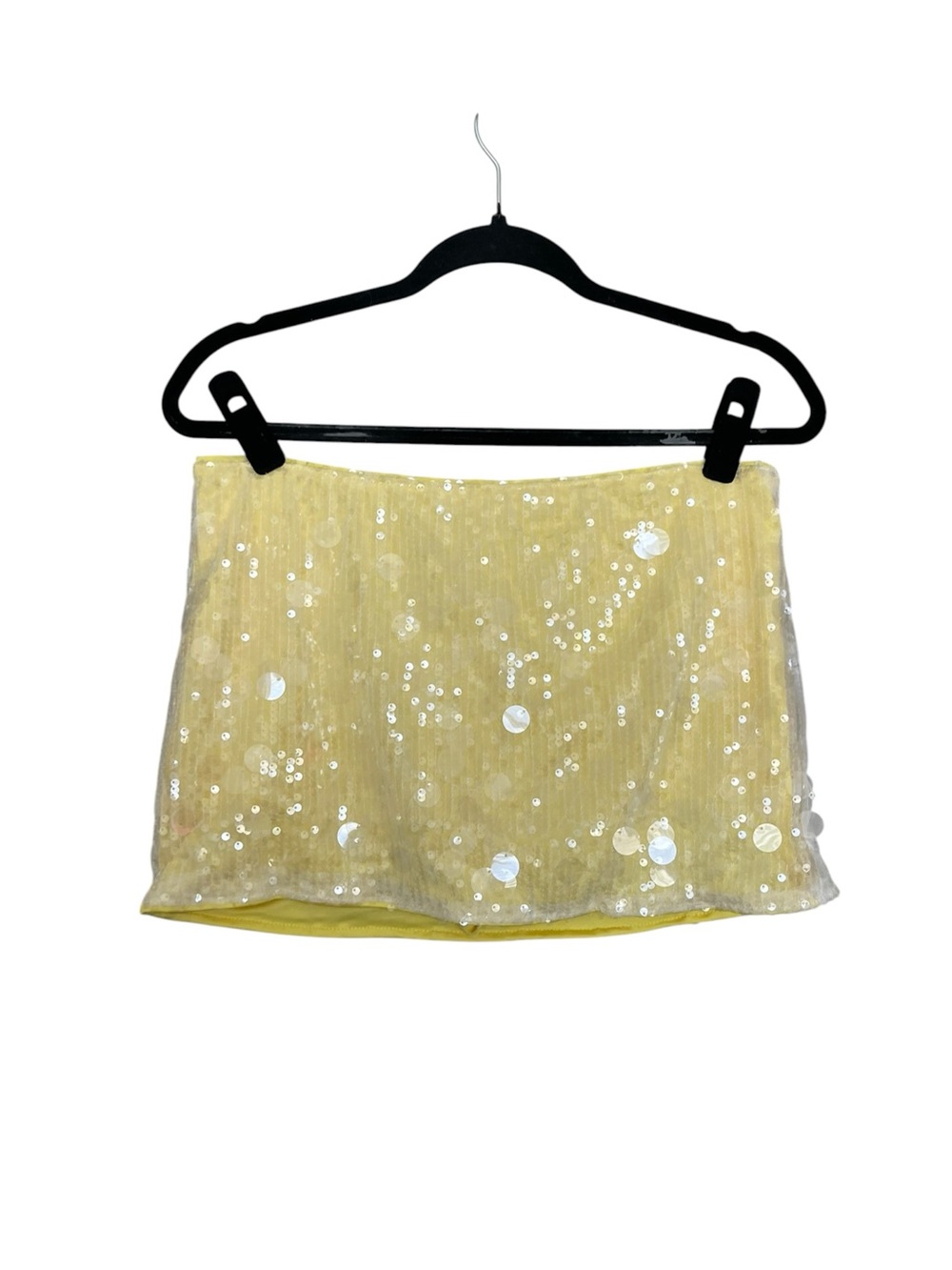 Y2K Yellow Sequin Mini Skort